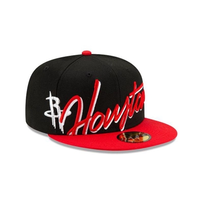 Sapca New Era Houston Rockets NBA Cursive 59FIFTY Fitted - Negrii